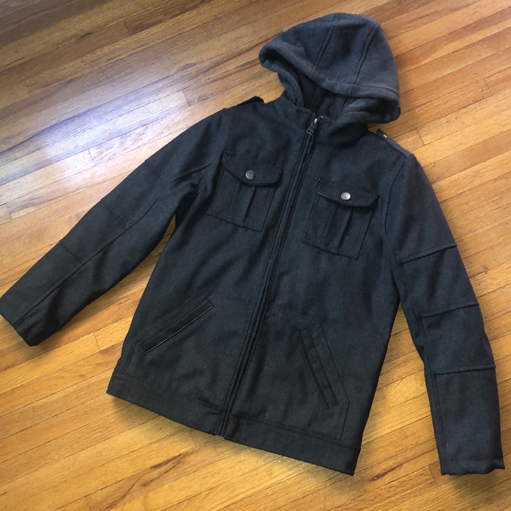 Boys grey lined jacket with pockets